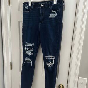 American Eagle Outfitters Ripped Navy Skinny Jeans